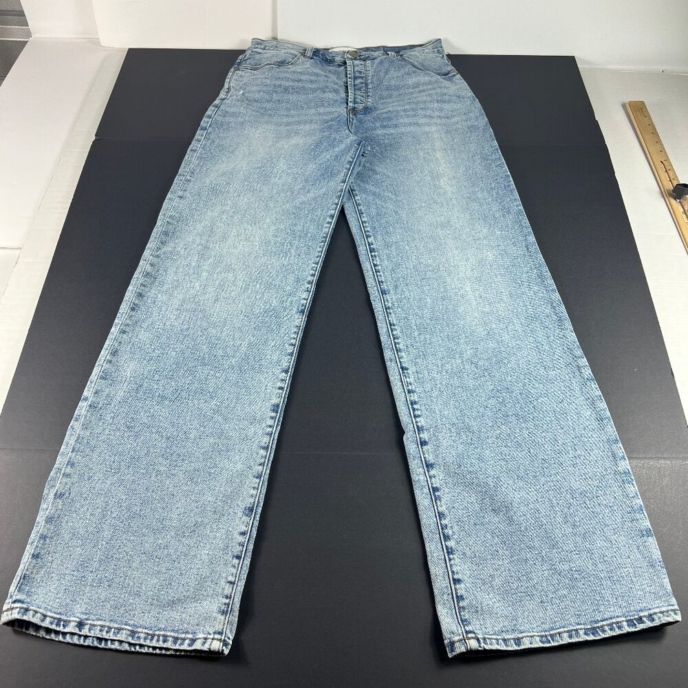 Evereve Jean Womens Sz 31 The Ever Trouser High Rise Wide Leg Blue  32x33.5